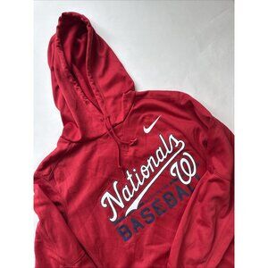 Nike Washington Nationals Hoodie Adult L Red Sweatshirt Dri Fit MLB Baseball